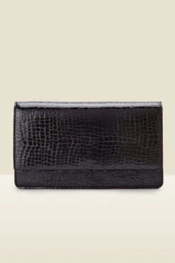 Black Snake Faux Leather Clutch Bag -Sosandar Fashion Store web a21ac079 b rt