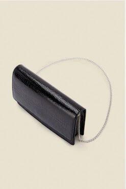Black Snake Faux Leather Clutch Bag -Sosandar Fashion Store web a21ac079 e rt