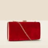 Red Velvet Clasp Detail Box Clutch Bag 2 Red Velvet Clasp Detail Box Clutch Bag -Sosandar Fashion Store web a22ac001rd a