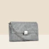Silver Embellished Clasp Detail Soft Clutch Bag -Sosandar Fashion Store web a22ac004mc a