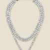 Silver Rhinestone Triple Layer Necklace 1 Silver Rhinestone Triple Layer Necklace -Sosandar Fashion Store web a22ac025mc a