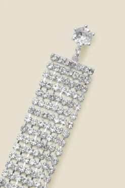 Silver Diamante Tassel Drop Earrings 9 Silver Diamante Tassel Drop Earrings -Sosandar Fashion Store web a22ac028 c