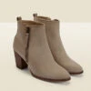 April Grey Leather Zip Heeled Ankle Boot -Sosandar Fashion Store web a22fw009 a rt