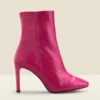 Riley Hot Pink Leather Slim Heel Ankle Boot -Sosandar Fashion Store web a22fw027pk b