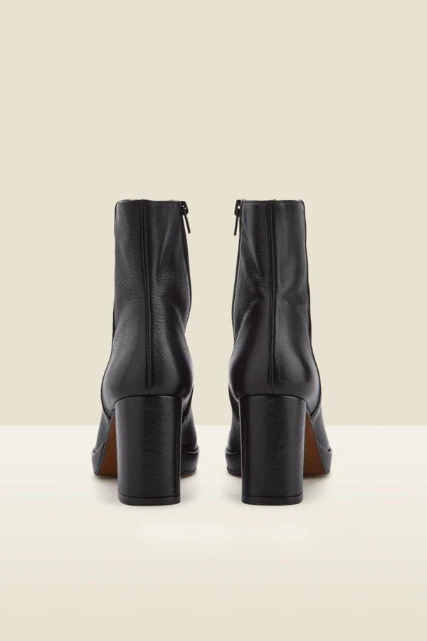Naomi Black Leather Block Heel Platform Ankle Boot 5 Naomi Black Leather Block Heel Platform Ankle Boot - Image 3