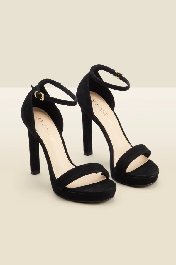 Serene Black Leather Barely There Platform Heels 4 Serene Black Leather Barely There Platform Heels - Image 2