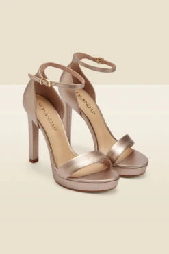 Serene Gold Leather Barely There Platform Heels -Sosandar Fashion Store web a22fw041mc a