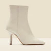 Ecru Leather Square Toe Ankle Boot -Sosandar Fashion Store web a22fw046eu0001 b