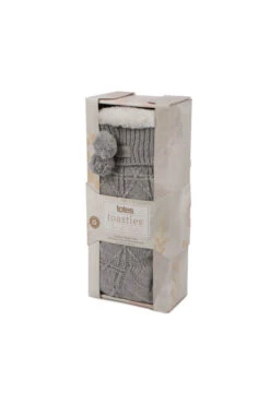 Grey Totes Textured Slipper Socks With Tassel Detail -Sosandar Fashion Store web a23ac051gy0015 1