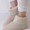 Cream Cable Knit Boot Slippers 2 Cream Cable Knit Boot Slippers -Sosandar Fashion Store web a23fw100nl0001