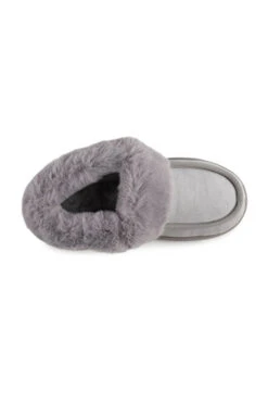 Grey Suede Faux Fur Lined Boot Slippers 12 Grey Suede Faux Fur Lined Boot Slippers -Sosandar Fashion Store web a23fw101gy0015 3