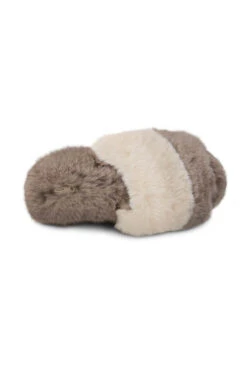 Natural Totes Faux Fur Slider Slippers -Sosandar Fashion Store web a23fw102nl0003 5