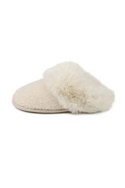 Cream Totes Textured Faux Fur Mule Slippers 13 Cream Totes Textured Faux Fur Mule Slippers -Sosandar Fashion Store web a23fw105nl0001 4