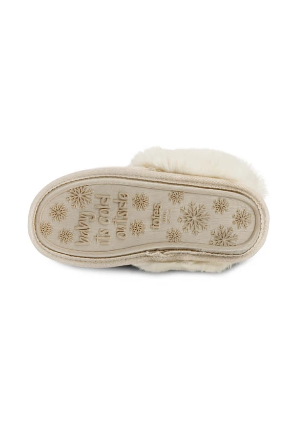Cream Totes Textured Faux Fur Mule Slippers 8 Cream Totes Textured Faux Fur Mule Slippers - Image 6
