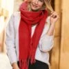 Red Super Soft Scarf With Tassels 2 Red Super Soft Scarf With Tassels -Sosandar Fashion Store web a24ac023rd00170one web scarf 039 rc
