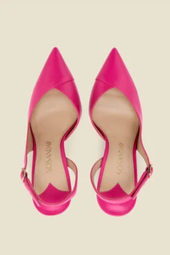 Carmen Hot Pink Leather Slingback Court Shoe 14 Carmen Hot Pink Leather Slingback Court Shoe -Sosandar Fashion Store web carmen pink 2