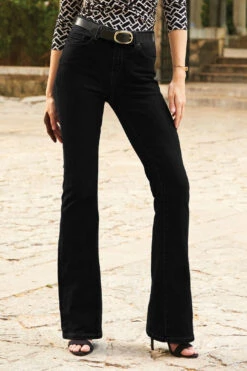 Black Kick Flare Jeans 10 Black Kick Flare Jeans -Sosandar Fashion Store web crop 16 s20tj265nage01 031 black rt2 web