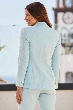 Mint Green Shawl Collar Blazer 13 Mint Green Shawl Collar Blazer -Sosandar Fashion Store web crop 2304 76 s23ow102gn0026 s23bw041gn0026 76 327