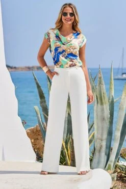 Ivory Fluid Wide Trousers