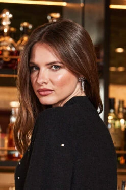 Silver Diamante Dainty Bow Earrings 9 Silver Diamante Dainty Bow Earrings -Sosandar Fashion Store web crop 2309 109 a23tk263bk0001 109 133