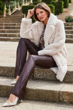 Cream Luxury Faux Fur Coat -Sosandar Fashion Store web crop 2309 113 a23tw033bran01 a23bw023bk0001 113 336 2