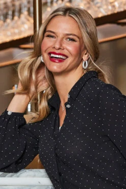 Silver Rhinestone Detail Chunky Hoop Earrings -Sosandar Fashion Store web crop 2310 37 a23tw069bk0001 a23bd012mc0005 37 042