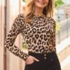 Leopard Print Button Cuff Crew Neck Jumper -Sosandar Fashion Store web crop 2501 11 s25tk271ld0001 a24bd005bk0001 s24ow083be0040 11 018