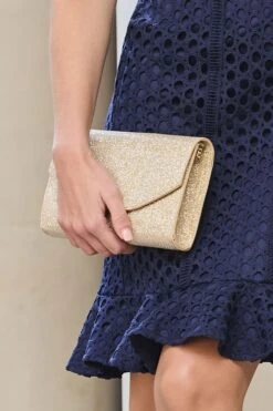 Gold Structured Flap Bag