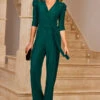 Forest Green Plisse Wrap Front Jumpsuit 1 Forest Green Plisse Wrap Front Jumpsuit -Sosandar Fashion Store web crop 76 extras 030