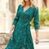 Green Leopard Print Ruffle Hem Wrap Dress -Sosandar Fashion Store web rt 27 s22dw048gran 108