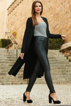 Black Longline Belted Cardigan With Pockets 12 Black Longline Belted Cardigan With Pockets -Sosandar Fashion Store web rt 65 a22tj051bk0001 251