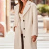 Ivory Relaxed Fit Longline Faux Fur Coat -Sosandar Fashion Store web rt 82 a22ow062nl0006 246