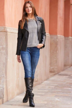 Silver Metallic Knit Jumper 14 Silver Metallic Knit Jumper -Sosandar Fashion Store web rt 90 a20tk003mc0012 314