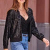 Black Sequin Bomber Jacket -Sosandar Fashion Store web rt 91 s22ow023bk0001 230