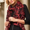 Red & Black Animal Print Scarf -Sosandar Fashion Store web s19ds163bk 69166