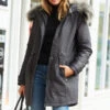 Grey Luxe Faux Fur Hooded Parka Coat -Sosandar Fashion Store web s20ow008 574847