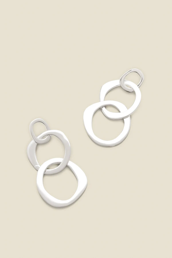 Silver Plated Chain Link Oversized Earrings 3 Silver Plated Chain Link Oversized Earrings