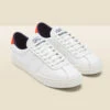 Superga White Leather Orange Heel Trainers -Sosandar Fashion Store web s22fw008rd a