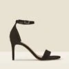 Nia Black Suede Barely There High Heel Sandal (9cm Heel) -Sosandar Fashion Store web s22fw028bk b black rt 1