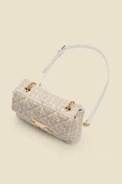 Natural Boucle Clasp Detail Cross Body Bag -Sosandar Fashion Store web s23ac001nl0006 c