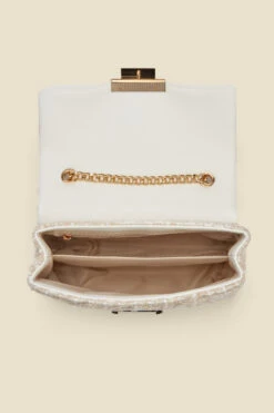 Natural Boucle Clasp Detail Cross Body Bag -Sosandar Fashion Store web s23ac001nl0006 d