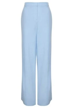 Pastel Blue Wide Leg Trousers With Pockets -Sosandar Fashion Store web sosandar 23rd march136043