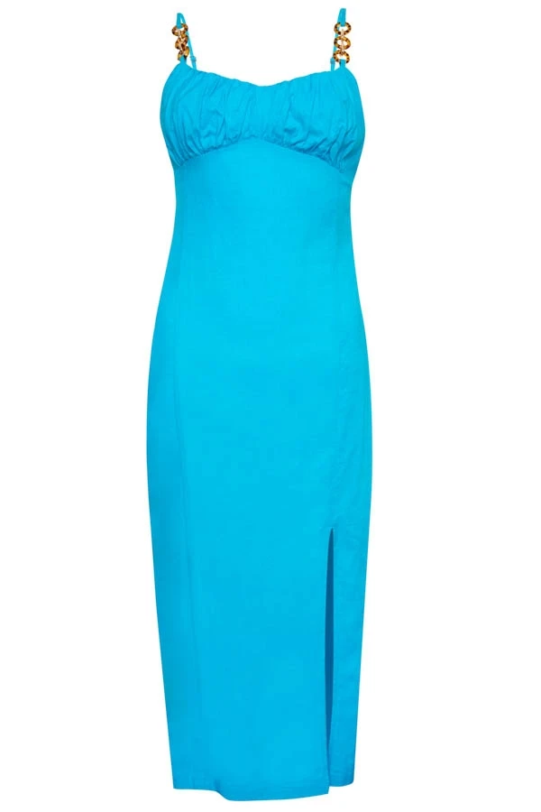 Blue Chain Strap Midi Dress 9 Blue Chain Strap Midi Dress - Image 7