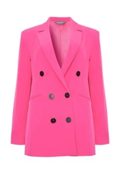 Pink Longline Tuxedo Blazer -Sosandar Fashion Store web sosandar 6th jan132808