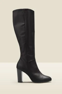 Blake Black Leather Zip Knee High Boots