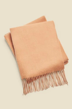 Camel Super Soft Wool & Cashmere Blend Scarf -Sosandar Fashion Store web sosander beige 2