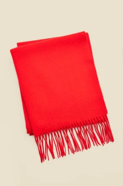 Red Super Soft Wool & Cashmere Blend Scarf -Sosandar Fashion Store web sosander red 2