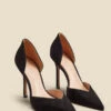 Black Suede Sweetheart Court Shoe 2 Black Suede Sweetheart Court Shoe -Sosandar Fashion Store web web 2308 box a23fw111bk0001 b